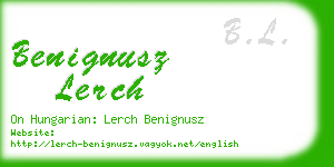 benignusz lerch business card